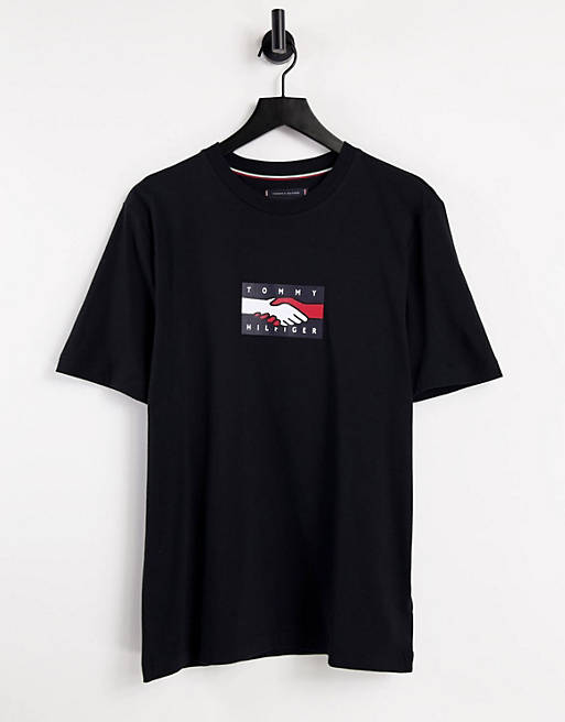 Tommy Hilfiger One Planet capsule unisex back print t-shirt in black