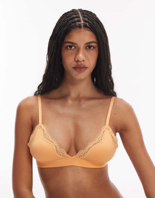 Tommy Hilfiger - Ongevoerde triangel bh van microvezel in oranje, 4 van 4