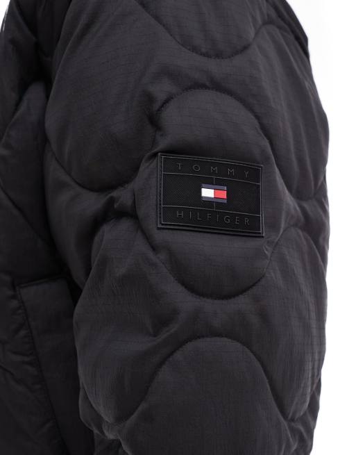 Tommy Hilfiger onion quilted bomber jacket in black, 3 of 4