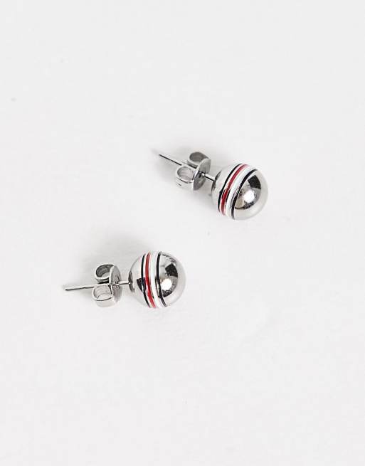 Tommy Hilfiger - Oorknopjes met logo in zilver