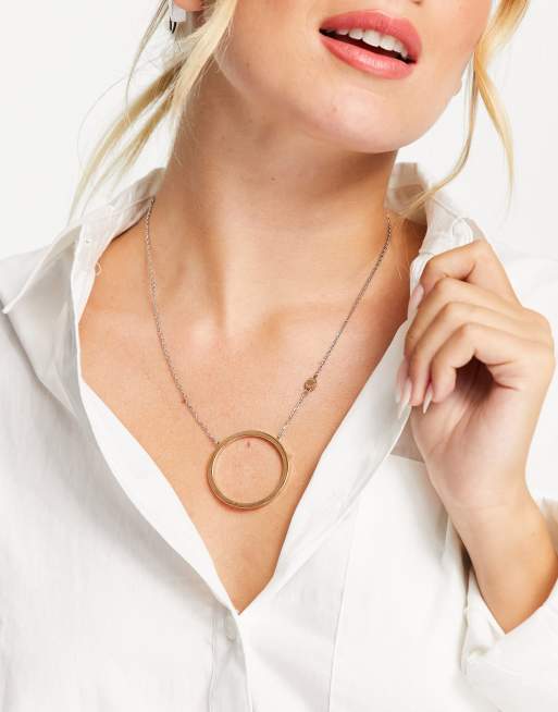 sandaler Døds kæbe køkken Tommy Hilfiger open circle necklace detail in silver | ASOS