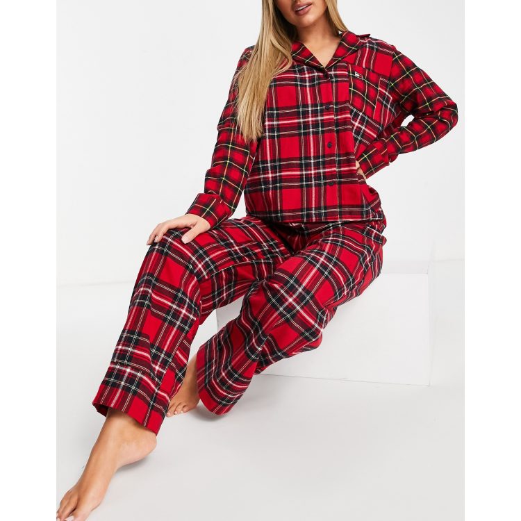 Tommy Hilfiger Women's Black And Red Plaid Pyjama Set / Various