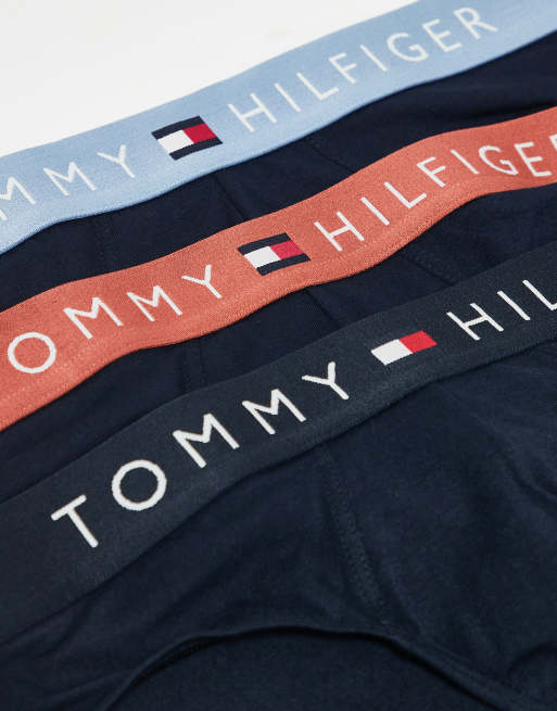 Tommy Hilfiger Original 3 pack briefs in navy with navy/copper/blue waistband, 2 of 3