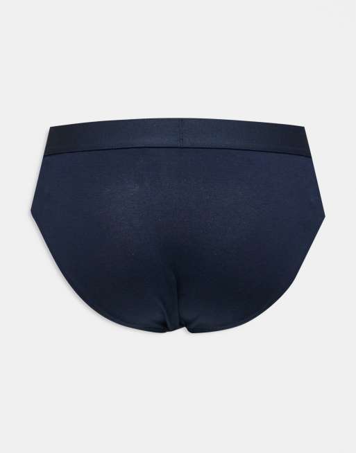 Tommy Hilfiger Original 3 pack briefs in navy with navy/copper/blue waistband, 3 of 3