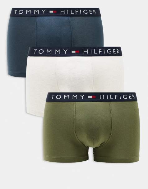 Tommy Hilfiger Original 3 pack trunks in blue white green - view 1