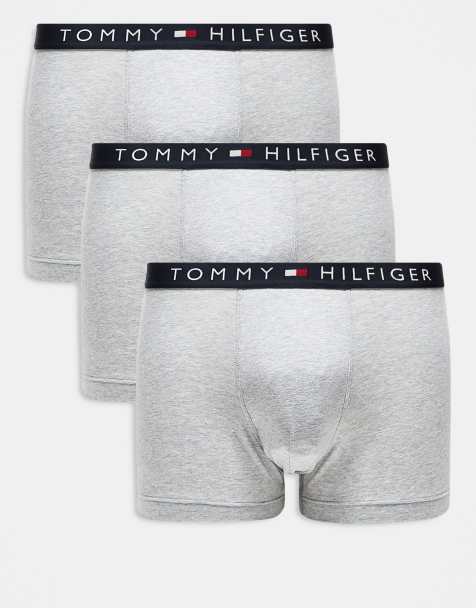 Tommy Hilfiger – Original – 3er-Pack Unterhosen in Grau mit Bund in Marineblau - view 1