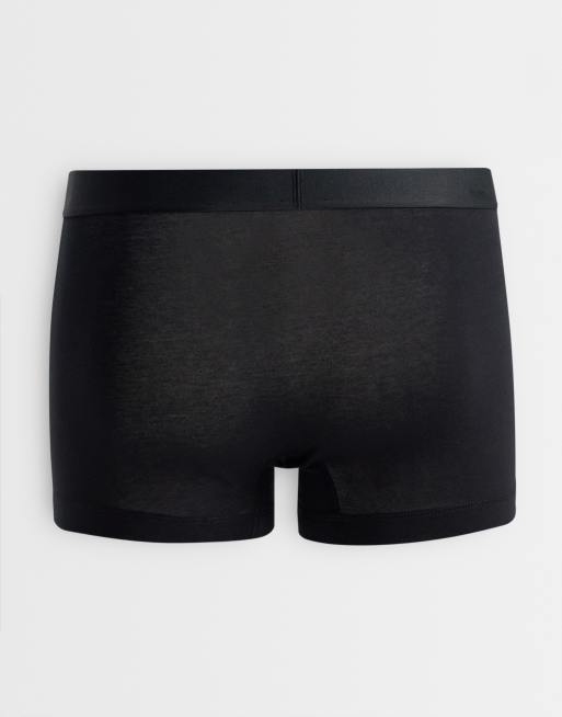 Tommy Hilfiger Original 5 pack trunks in black with black/grey/blue waistbands, 2 of 3