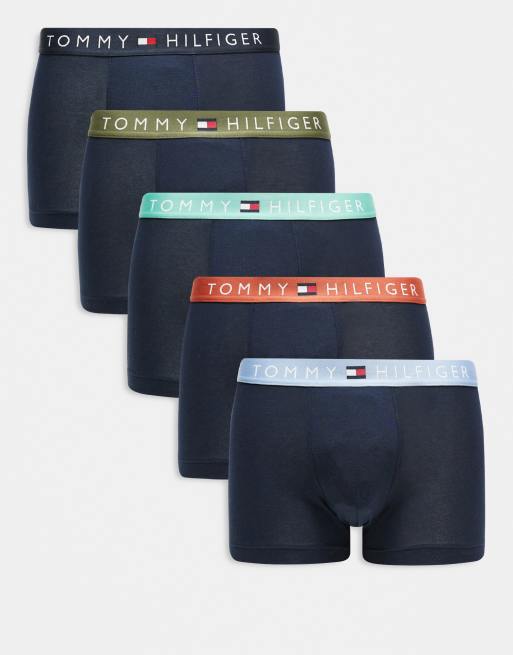 Tommy Hilfiger Original 5 pack trunks in multi waistband