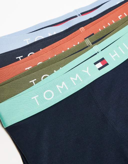 Tommy Hilfiger Original 5 pack trunks in navy with multi waistband