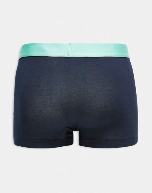 Tommy Hilfiger Original 5 pack trunks in navy with multi waistband