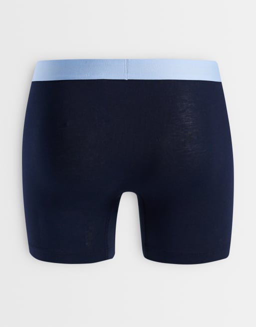 Tommy Hilfiger Original confezione da 3 boxer aderenti blu navy con elastici in vita blu e kaki, 2 di 3