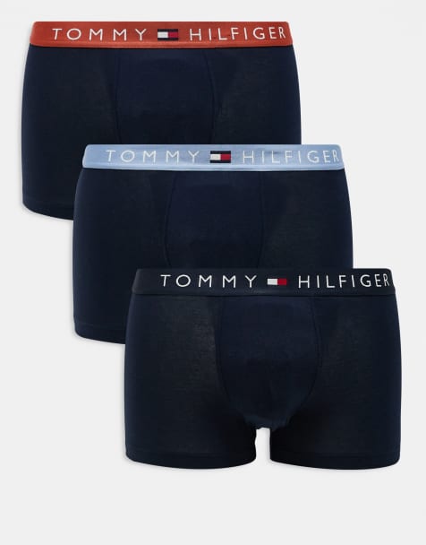Tommy Hilfiger Original - Confezione da 3 paia di boxer aderenti blu navy con fascia blu navy/blu/rame in vita - view 1