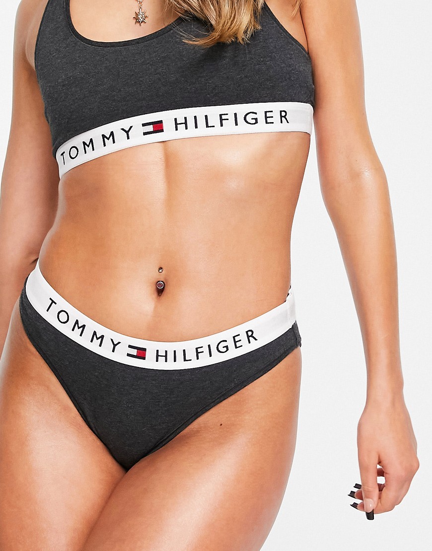 Tommy Hilfiger original cotton thong in gray-Grey