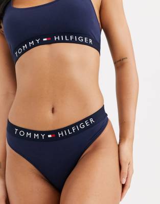 Tommy Hilfiger Original Cotton thong in navy - ASOS Price Checker