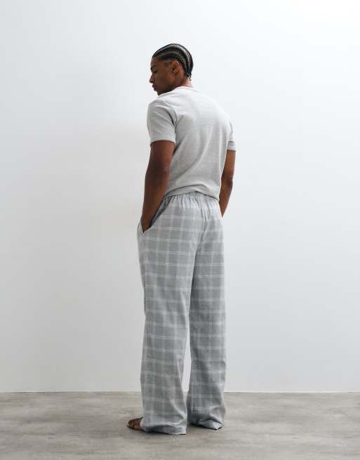 Tommy Hilfiger Original flannel pyjama pants in grey plaid, 3 of 4