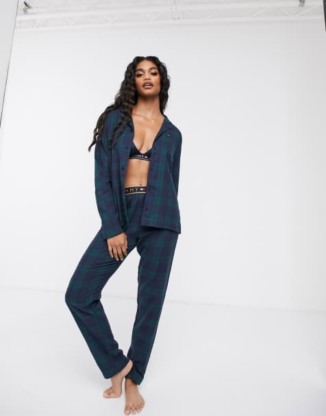 Tommy Hilfiger – Original – Karierter Flanell-Pyjama in Marine