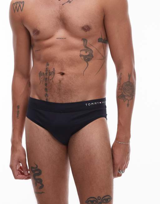 Tommy Hilfiger Original logo swim briefs in navy blue