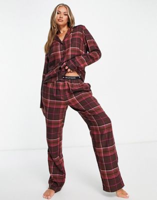 Tommy Hilfiger Original long sleeve flannel check pyjama set in red