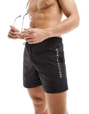 Tommy Hilfiger Original Medium Drawstring Swim Short In Black