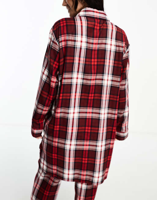 Tommy Hilfiger – Original – Nachthemd aus Flanell in kariertem Rot, 4 von 4