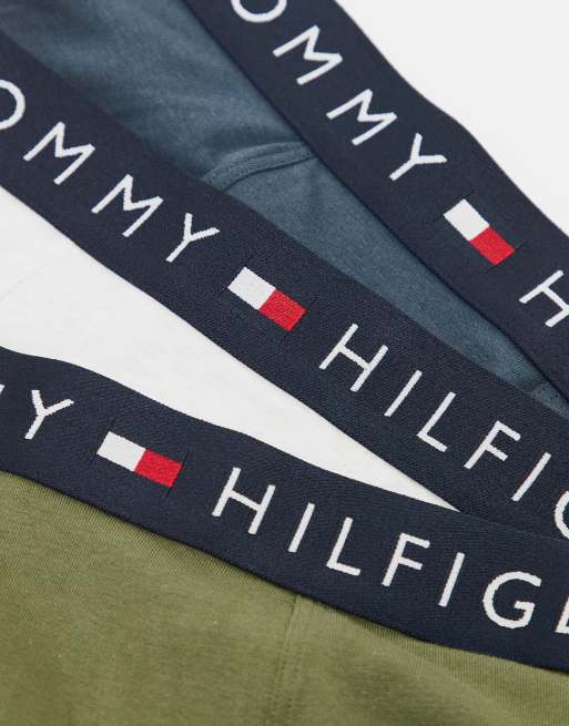 Tommy Hilfiger - Original - Pakke med 3 par boksershorts i blå/hvid/grøn, 3 af 3