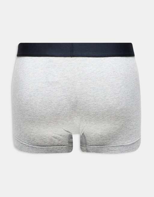 Tommy Hilfiger - Original - Pakke med 3 par grå boksershorts med marineblåt taljebånd, 2 af 3