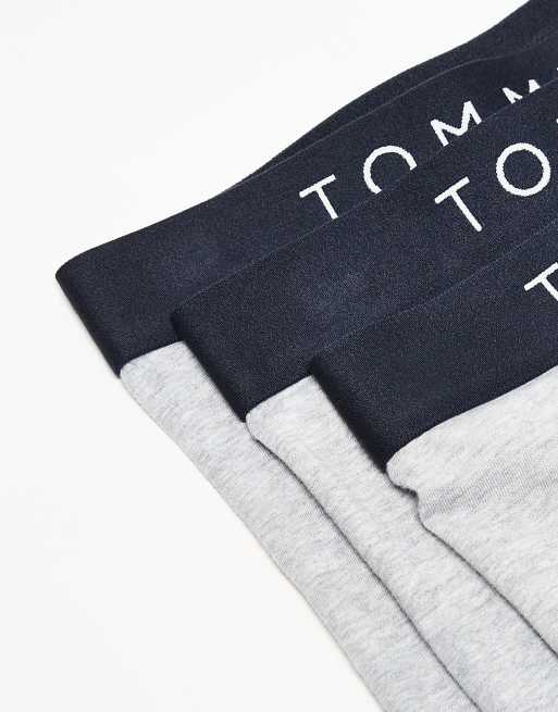 Tommy Hilfiger - Original - Pakke med 3 par grå boksershorts med marineblåt taljebånd, 3 af 3