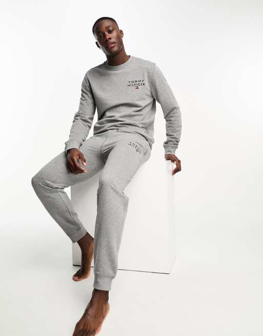 Sweat Tommy Hilfiger Lines Gris pour Homme