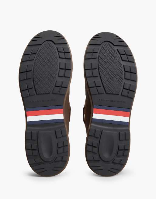 Tommy Hilfiger Outdoor leather waterproof boat shoes in dark brown, 5 of 7