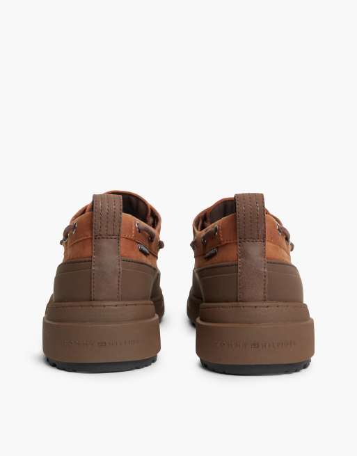 Tommy Hilfiger Outdoor Leder-Bootsschuhe in Dunkelbraun, 4 von 7