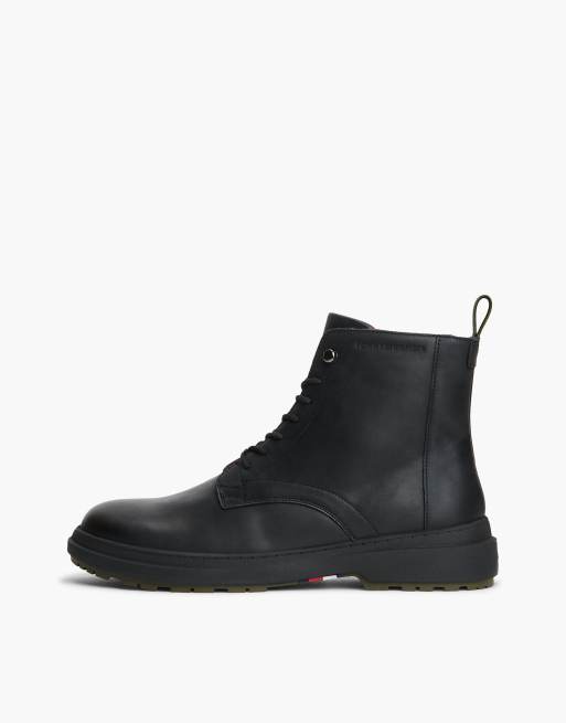 Tommy Hilfiger Outdoor Leder-Stiefeletten mit warmer Fütterung in Schwarz, 7 von 7