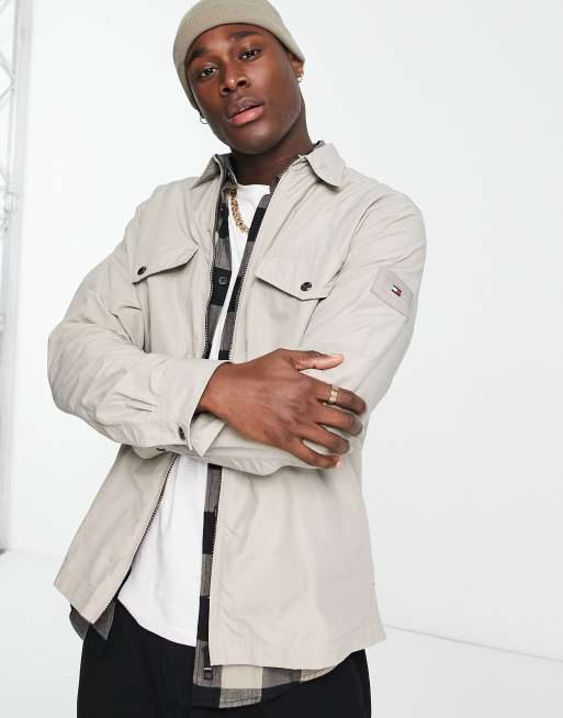 Tommy Hilfiger overshirt in stone | ASOS