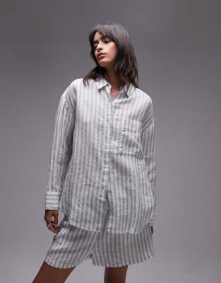 Tommy Hilfiger - Oversize-Hemd aus Leinen in Weiß