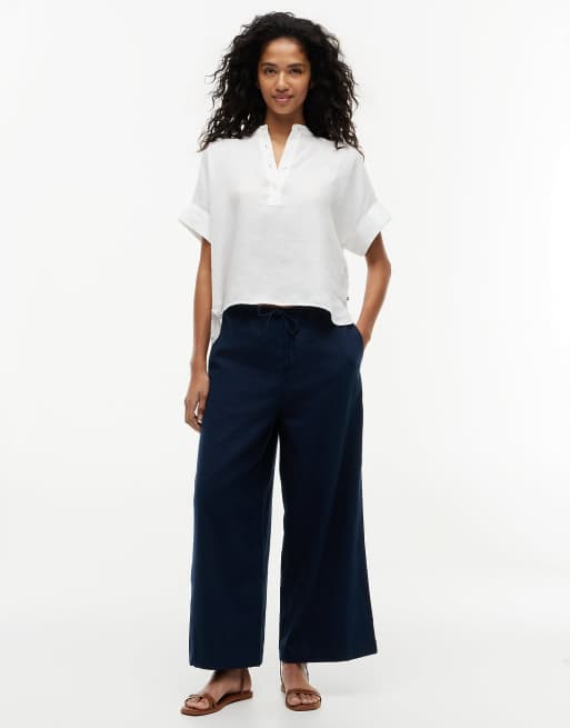 Tommy Hilfiger Oversized pure linen short sleeve blouse in optic white, 2 of 6