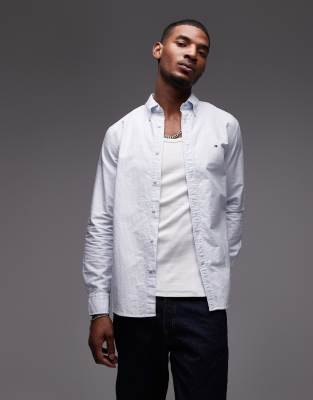 Tommy Hilfiger oxford long sleeve shirt in blue stripe - view 1