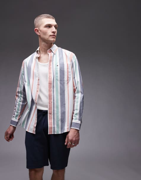 Tommy Hilfiger oxford regatta stripe shirt in multi - view 1