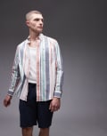 [Tommy Hilfiger] Tommy Hilfiger oxford regatta stripe shirt in multi Chest 44 Brilliant Orange Multi