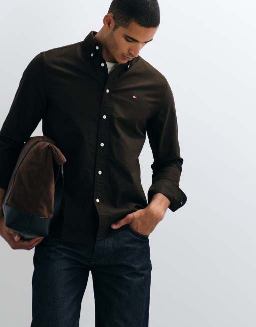 Tommy Hilfiger oxford shirt in brown, 4 of 5