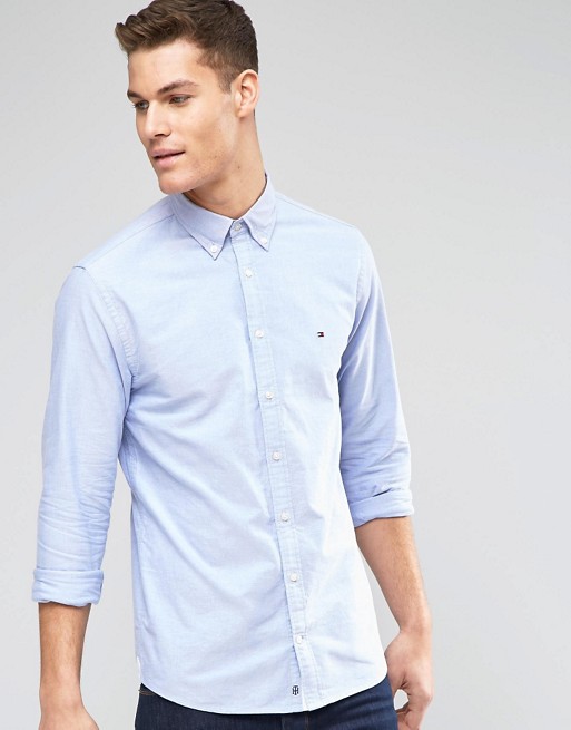 Obstinado mano Anzai Tommy Hilfiger Oxford Shirt In New York Regular Fit in Blue | ASOS