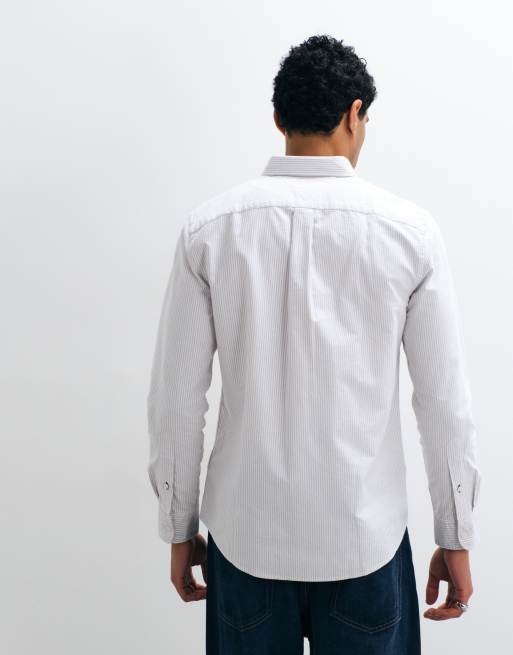 Tommy Hilfiger oxford shirt in taupe stripe, 4 of 5