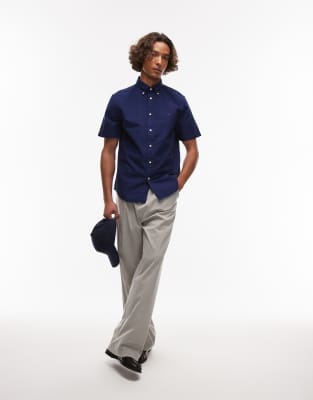 Tommy Hilfiger Oxford Short Sleeve Shirt In Blue