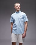 [Tommy Hilfiger] Tommy Hilfiger oxford short sleeve shirt in pale blue Chest 36-38 Breezy blue