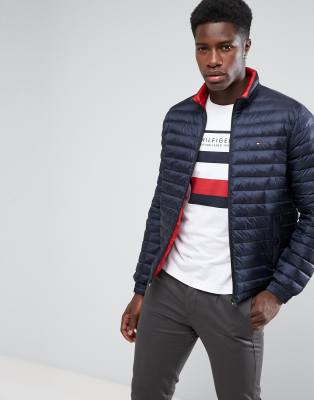 tommy hilfiger men's core lw packable down bomber jacket