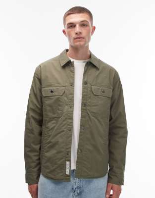 Tommy Hilfiger Padded Shacket In Green