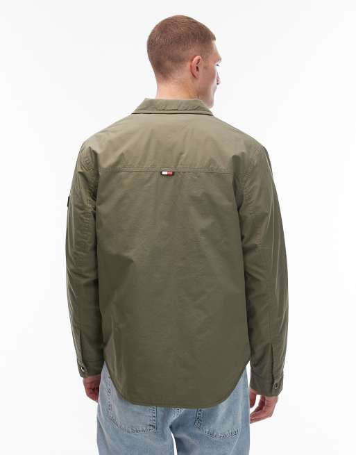 Tommy Hilfiger padded shacket in khaki green, 3 of 5