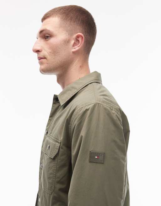 Tommy Hilfiger padded shacket in khaki green, 4 of 5