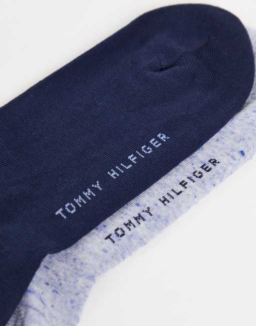 Tommy Hilfiger - Pakke med 2 par sokker med flaglogo i grå/marineblå, 3 af 4