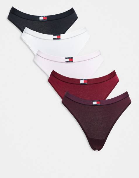 Tommy Hilfiger - Pakke med 5 par G-strenge med flagdetaljer i rød/lyserød/hvid/bordeaux/sort - view 1