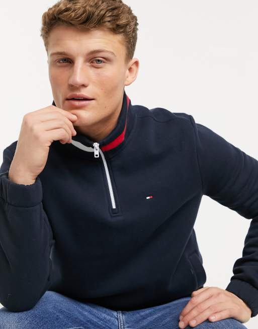 Tommy Hilfiger palemetto popover quarter zip sweatshirt in blue