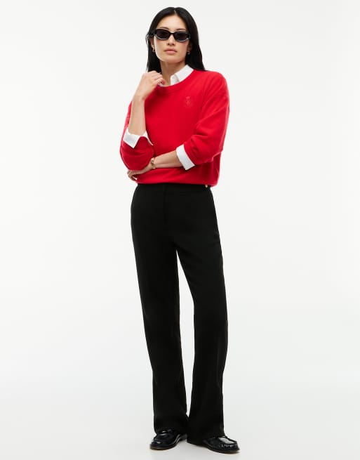 Tommy Hilfiger pantalon bootcut slim à bouton doré noir, 2 de 6